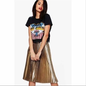 🛍SOLD🛍 Boohoo Kati Satin Pleated Midi Skirt